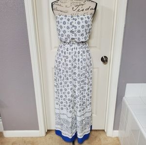 Old Navy Strapless Printed Button Front Maxi Dress